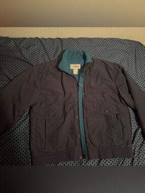 L.L. Bean Navy Jacket with Teal Lining